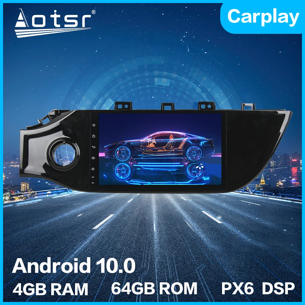 

Автомобильный мультимедийный плеер Aotsr, Android 10,0, 4 + 64 ГБ, GPS-навигация, HD мультимедийный Головной блок для Kia K2 2017 - 2019 DSP Carplay