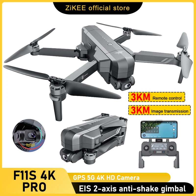 Профессиональный бесщеточный Квадрокоптер SJRC F11s 4K Pro с камерой GPS - Цена: 34197.27
