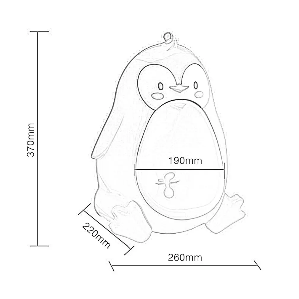 

Baby Potty Toilet Potties Cute Penguin Pot Wall-Mounted Urinals Portable Training Boy Kids Toilet Leakproof Children Potty Brush