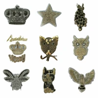 diy large rope embroidery big crown bee star owl dogs cats skull eagle animal cartoon patches for clothing qr 38