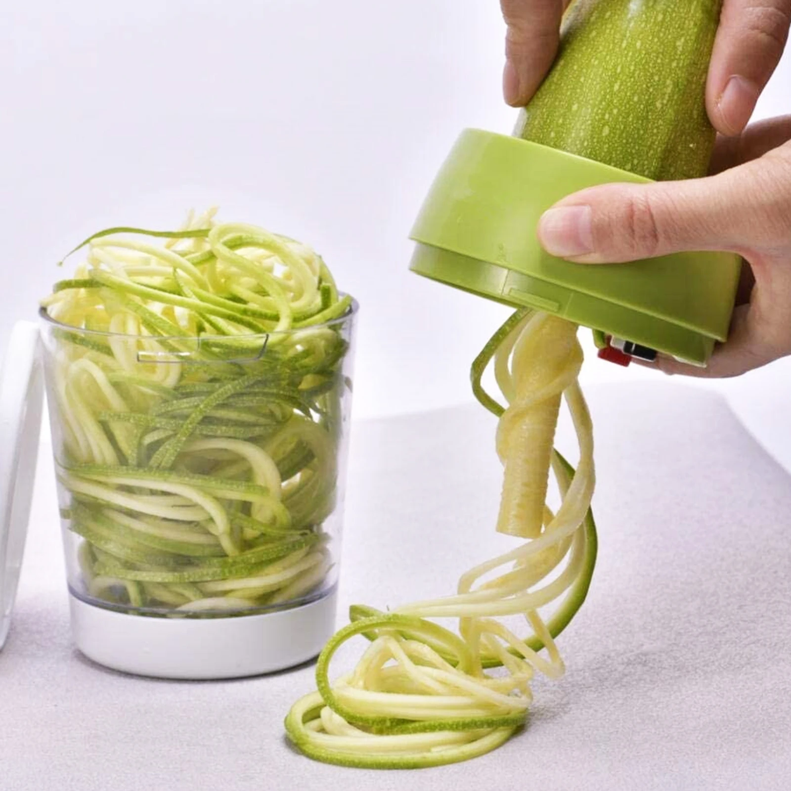 4 в 1 овощерезка Кухонный Контейнер мандолина регулируемый ручной спиральный