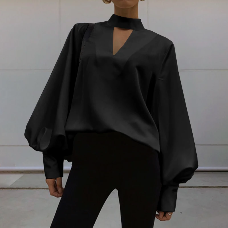 

Party Shirts Casual Lantern Sleeve Tops 2021 VONDA Office Ladies Shirts Female Bohemian Tops Beach Holiday Blouse 5XL