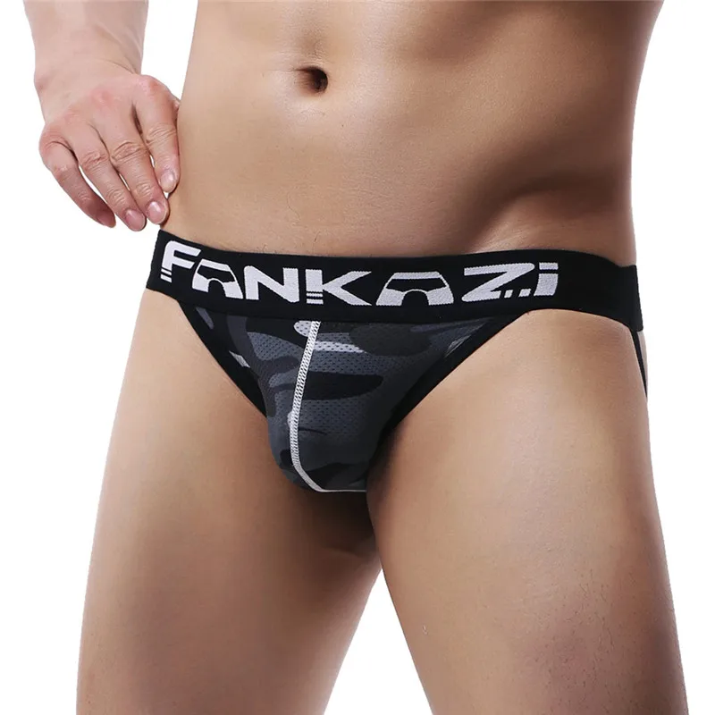 3PCS/Lot Men Sexy Personal Briefs Camouflage Bikini G-string Thong Jocks Tanga Underwear Shorts Exotic T-back Briefs