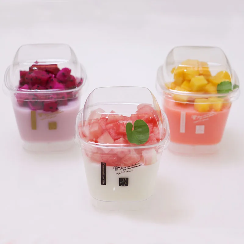 50 шт. квадратная одноразовая прозрачная чашка для пудинга десерта мороженого