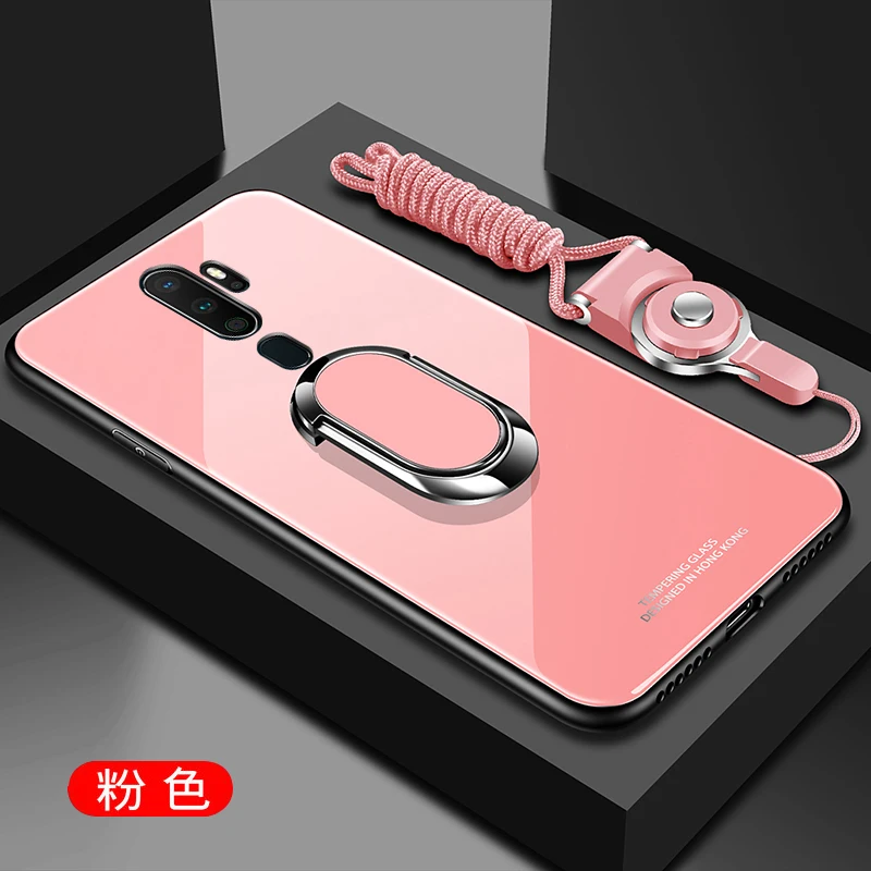 Для oppo A9 чехол Роскошный Жесткий закаленное стекло с подставкой Кольцо Магнит защитный чехол на заднюю панель для oppo a5 A11X оболочка