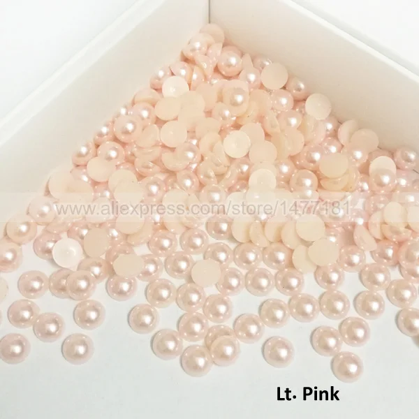 Light Pink 200 шт 8 мм жемчуг полукруглый имитация искусственного акрила с плоской задней частью Смола Кабошон полукупол жемчужная отделка бусины DIY товары для рукоделия - Цвет: Light Pink