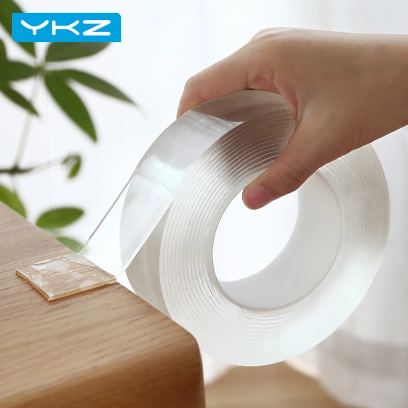 

YKZ 1/3/5M Nano magic Tape Double Sided Tape Transparent NoTrace Reusable Waterproof Adhesive Tape Cleanable Home tape
