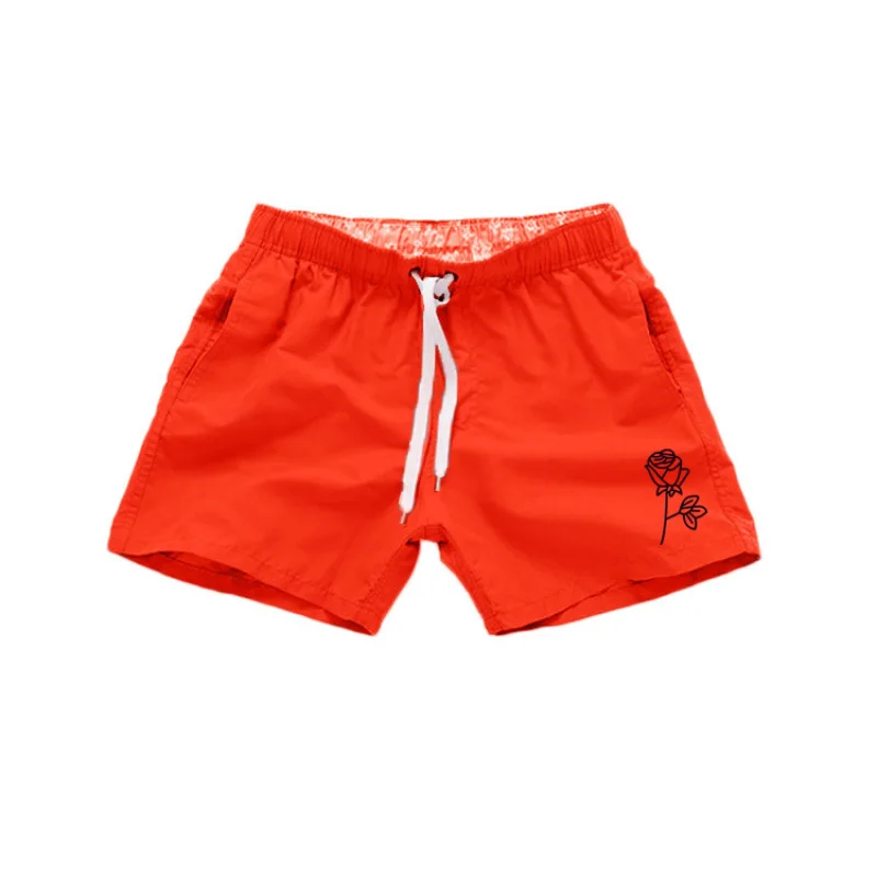 

Swimsuit Beach Quick Drying Trunks For Men Swimwear Sunga Boxer Briefs Rose Print Board Shorts Fast Dry Trunks