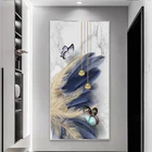 Скандинавская живопись, перо, Бабочка, жемчуг, холст, картина маслом, настенные художественные плакаты, абстрактные настенные картины, гостиная, домашний декор