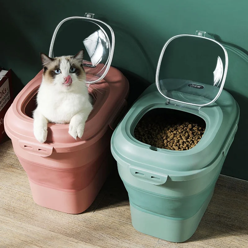 

Складное влагостойкое ведро для хранения еды, герметичное ведро большой емкости для кошек и собак