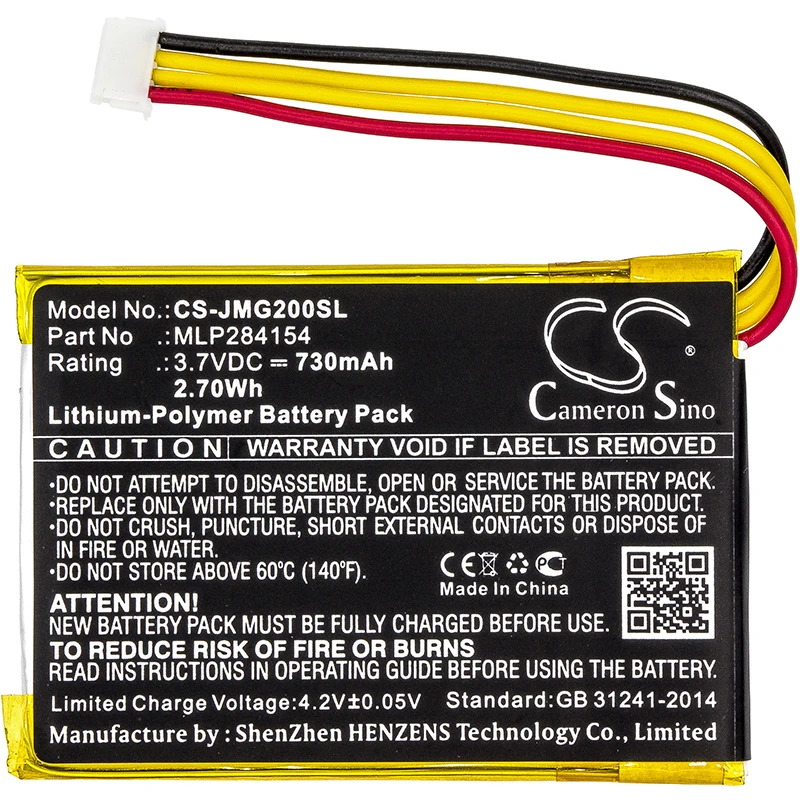

Cameron Sino 730mAh Battery GO2/MLP284154, MLP284154 for JBL Go 2, Go 2H