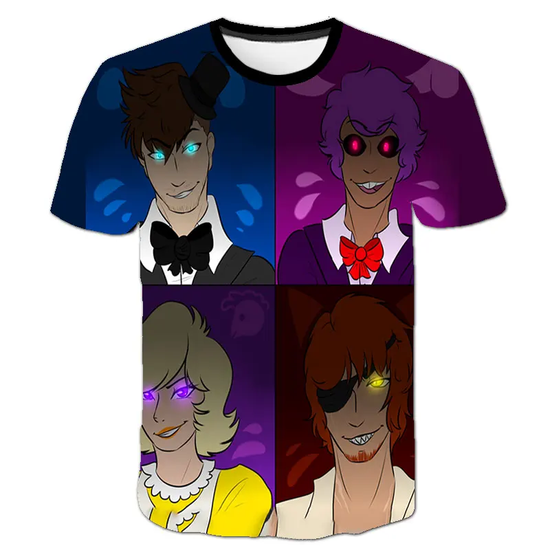 Детская футболка с коротким рукавом мультяшный 3d принт пять ночей у Фредди