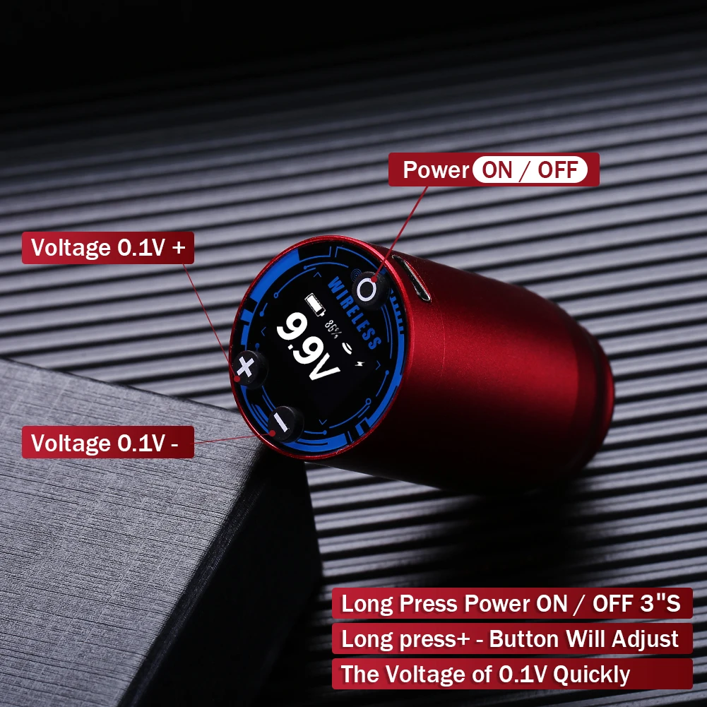 Mummy – stylo de tatouage rotatif sans fil, alimentation avec connecteur RCA, machine à tatouer, batterie haute capacité, 1800mah