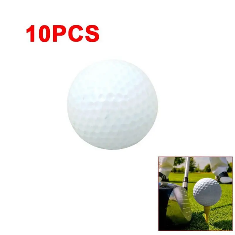 

10pcs White Golf Ball PU Foam Sports Training Tennis Golfball Round Practice Golf Accessories