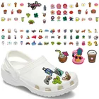 50 шт.лот, подвески из ПВХ для обуви в виде животных, собаки, кота, аксессуары для украшения кофейного кокоса, самолета, подходит для обуви, подарок для детей