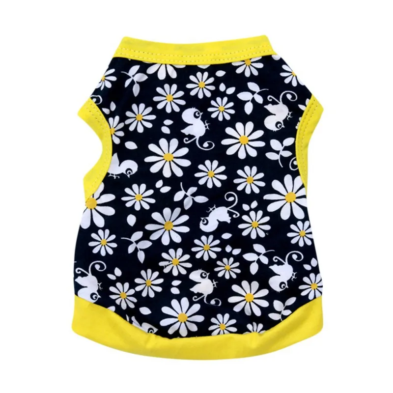 

Fashion Daisy Print Summer Pet Dog Cat Vest Shirts Soft Comfortable Clothes Holiday Party Pet Dog Decoration Supplies