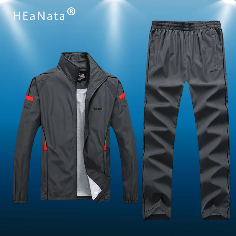 Мужской спортивный костюм из 2 предметов куртка и брюки повседневная одежда для