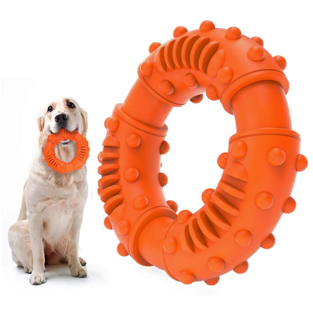 

Прочная жевательная игрушка для собак-самая жевательная игрушка из натурального каучука с текстурой Nub для всех агрессивных жевательных со...