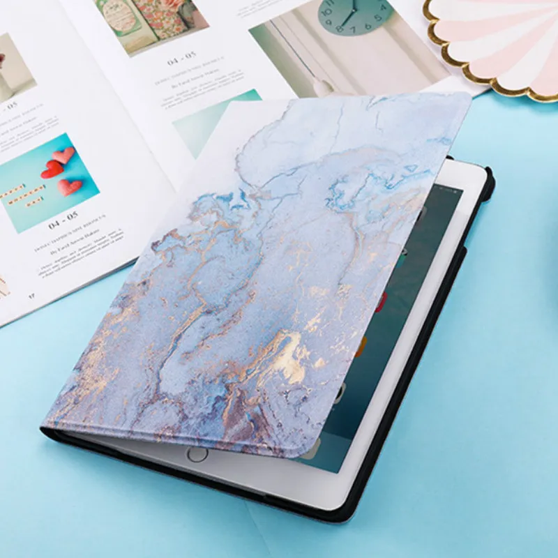 Для IPad 9 7 2017 2018 чехол A1893 для планшета Мрамор из искусственной кожи смарт-чехол