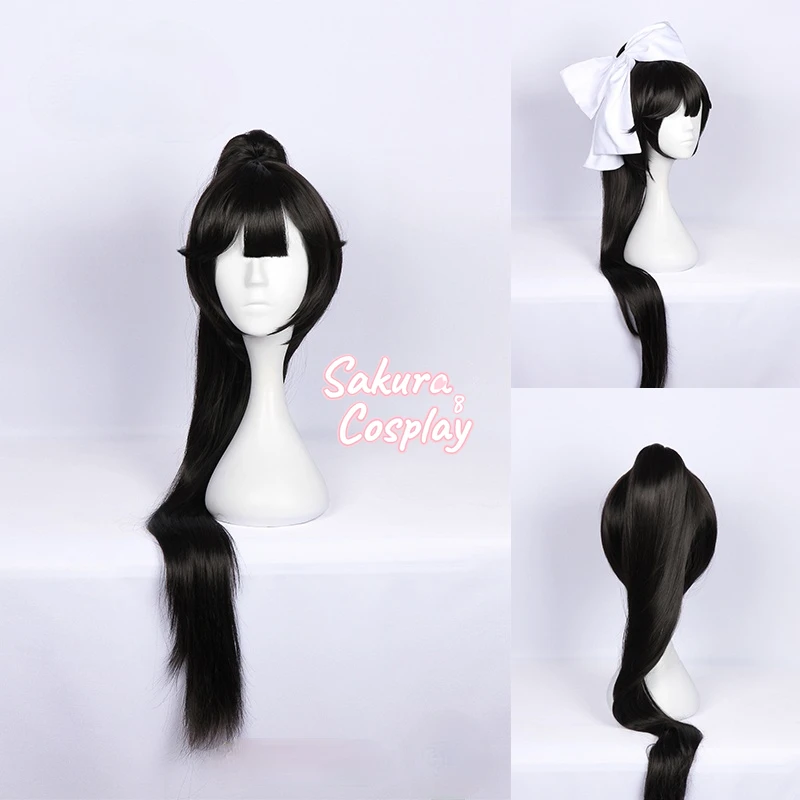 

Azur Lane IJN Takao Cosplay Black Long Ponytail Heat Resistant Synthetic Hair Halloween Carnival Party Role Play + Free Wig Cap