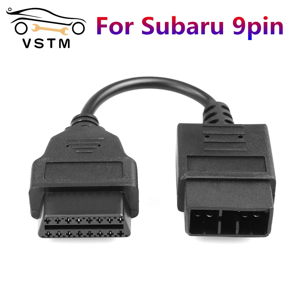 

2021 High Quality For Su*baru 9pin OBD Cable to obd2 16pin lead diagnostic interface 9 pin OBDII extension cord lead Free Ship