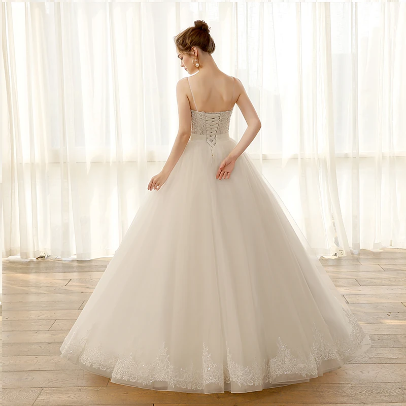 SL-8196 spahetti ремень свадебное платье-бохо трапециевидной формы кружево Дешевые