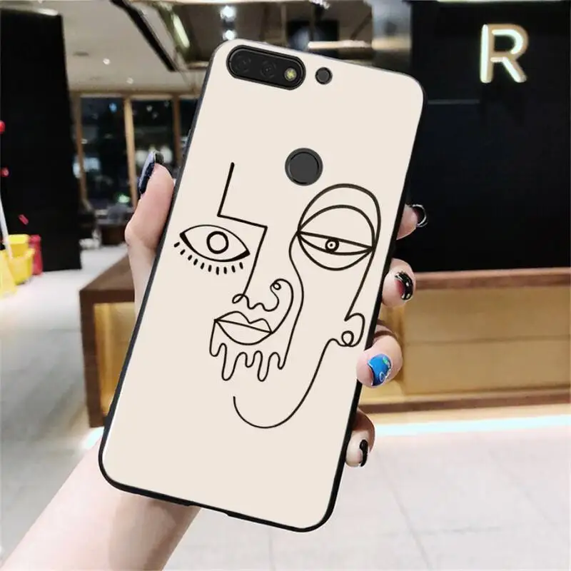 

Art Retro Abstract face Draw Line Phone Cases For Huawei Honor 7C 7A 8X 9X 8A 10i 20lite 10 9 lite 20 8C 8S 7S 9A 10X lite