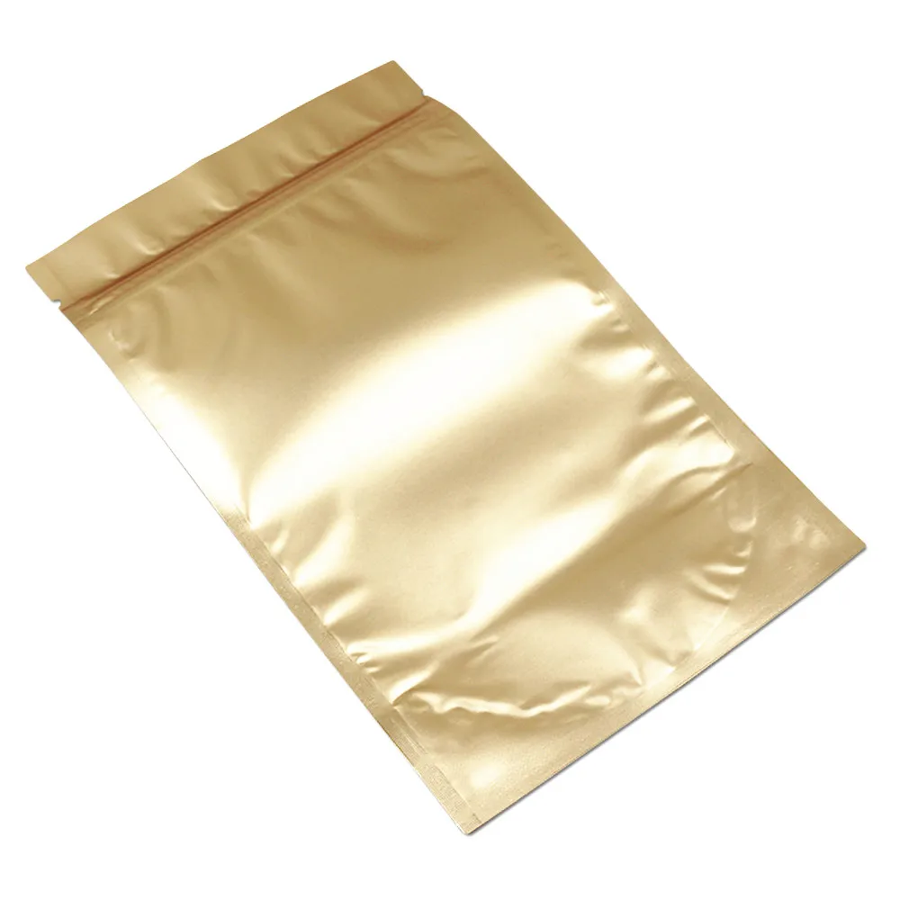 Матовые золотые стоьте вверх алюминиевой фольги почтовый замок посылка мешки