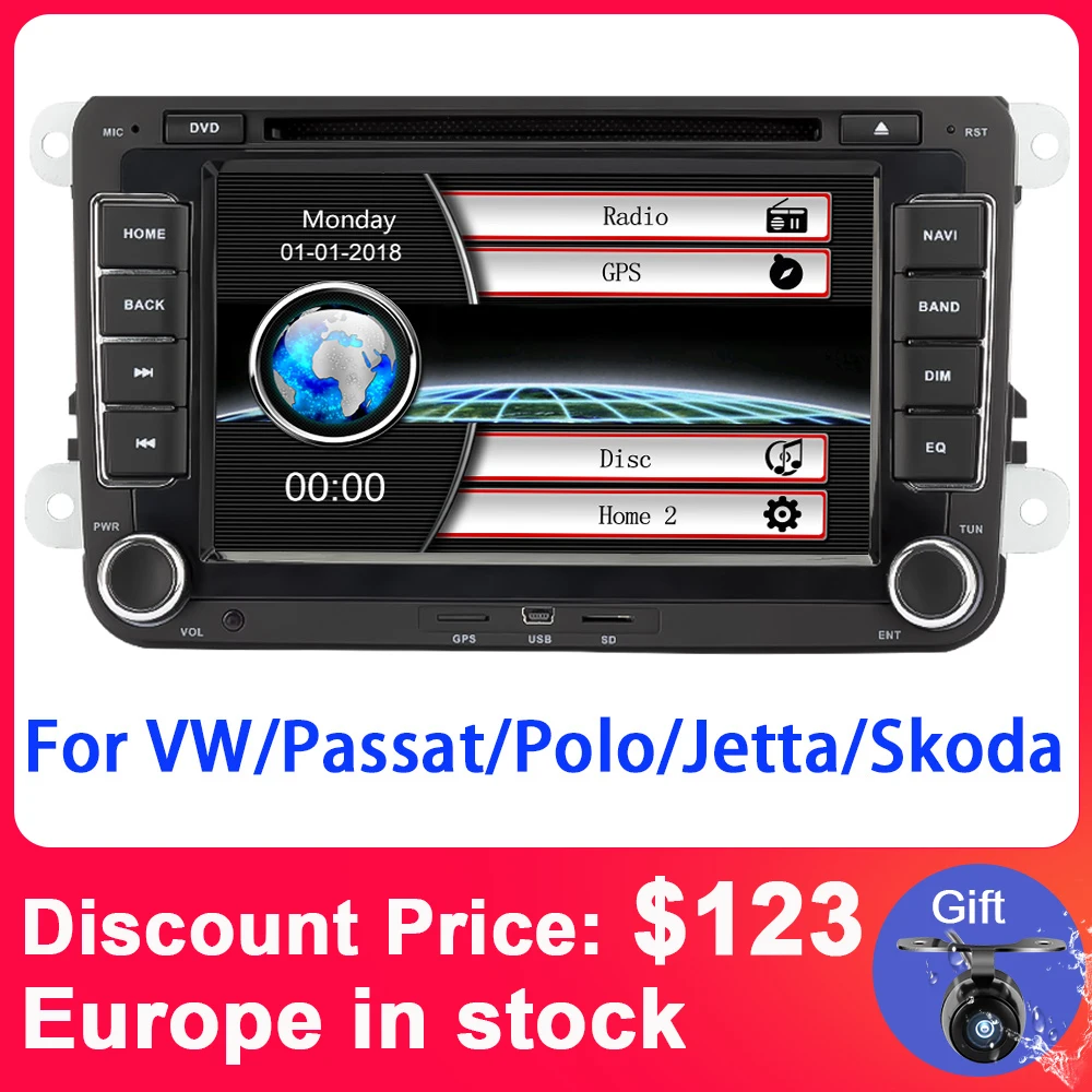 Автомобильный мультимедийный плеер Eunavi 7 дюймов 2 din DVD GPS навигация для VW Volkswagen GOLF 6