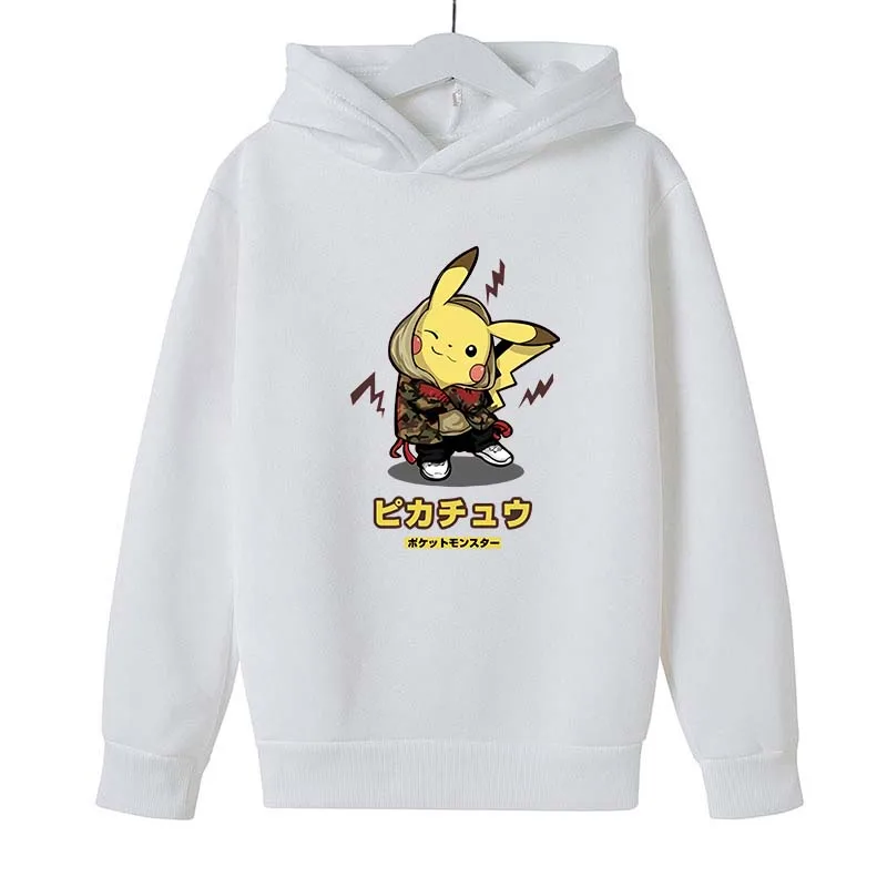 

Children's Hoodie Boys Cartoon Sweatshirt Girls Clothing Pikachu Pattern Comfortable Fabric Spring and Autumn 4T-14T