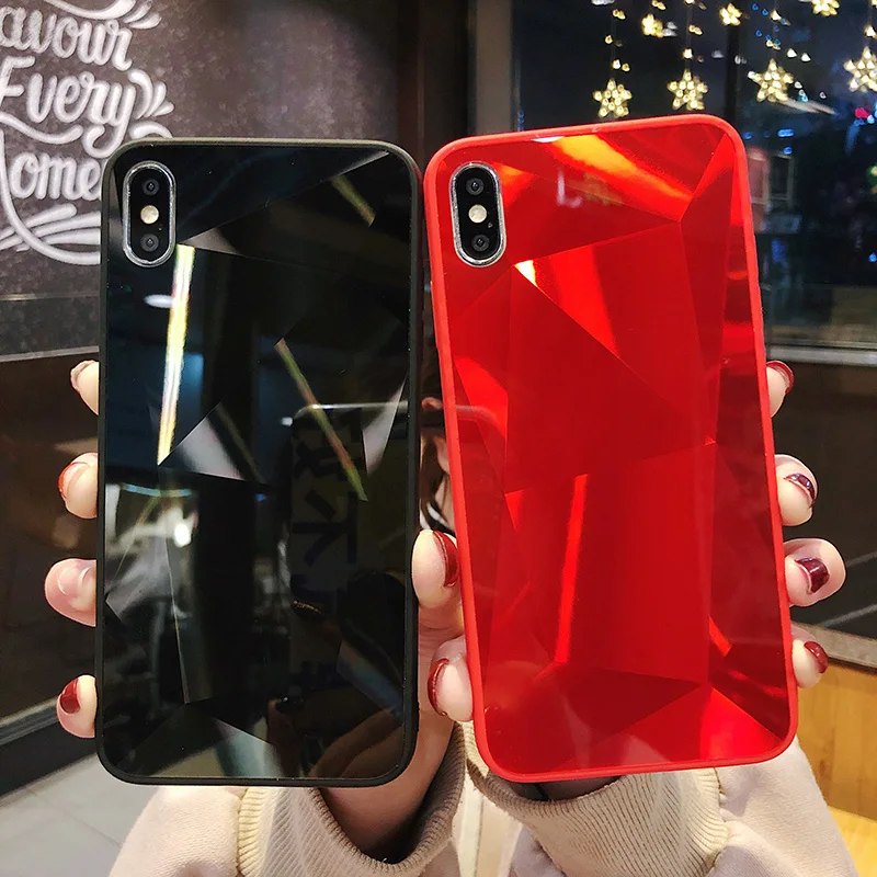 3D Diamond Silicone Case For iPhone 11 Pro Max Phone Cover Colorful Cases XR XS X 6 6s 7 8 Plus Soft TPU Shell | Мобильные телефоны