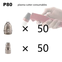 100pcs cut80 lg80 80a inverter plasma cutter p80 cutting gun consumables electrodes tips