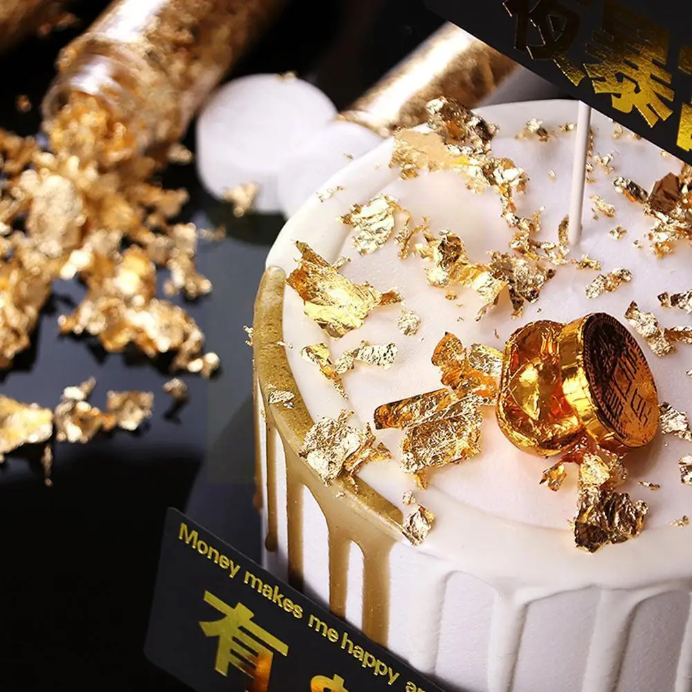 

2g Edible Gold Leaf Foil Cooking Drink Food Dessert Cream Artwork Cake Gilding Wedding Dining Cake Decoratives Decoration I T3L8