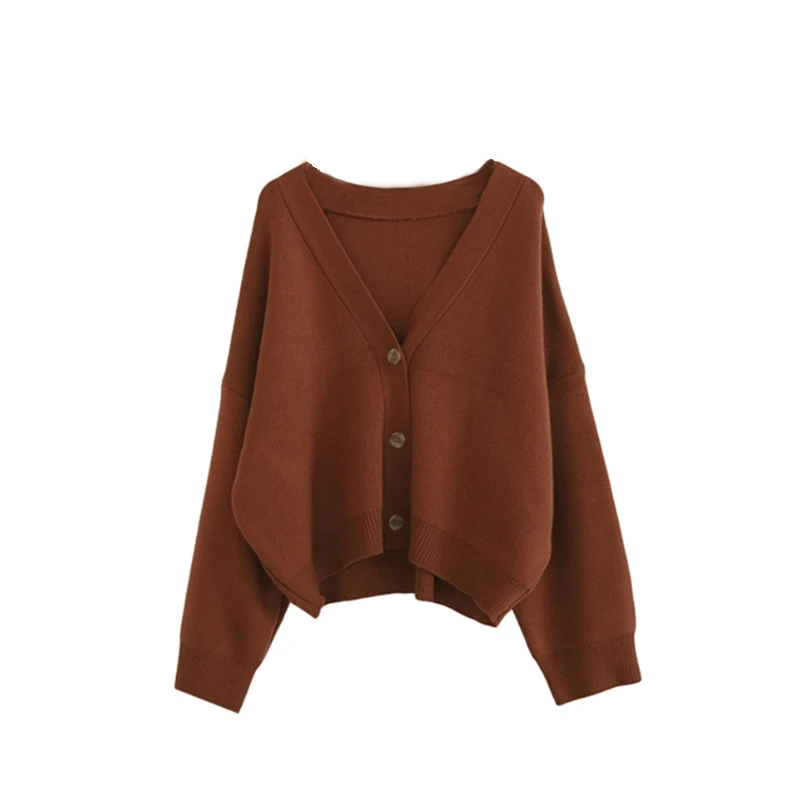 

Thick Sweater Women Oversized V-Neck Cardigans Spring Autumn Chic Knitted Loose Tops Casual Fashion Female Warm Coat