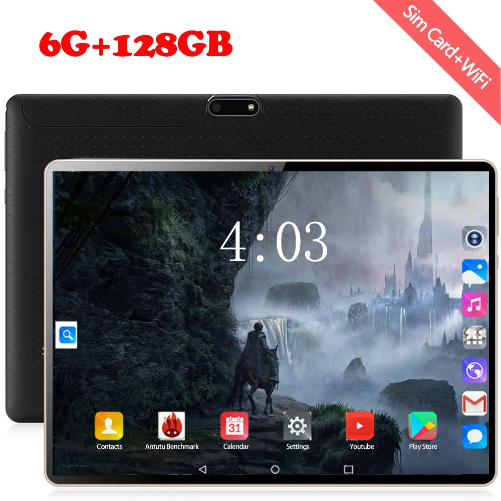 

Планшет 10 дюймов, 3G/4G LTE, две SIM-карты, планшетный ПК, Android 8,0, Google Play, десятиядерный, 6 ГБ/128 ГБ, Tab 1920*1200, IPS планшет 10