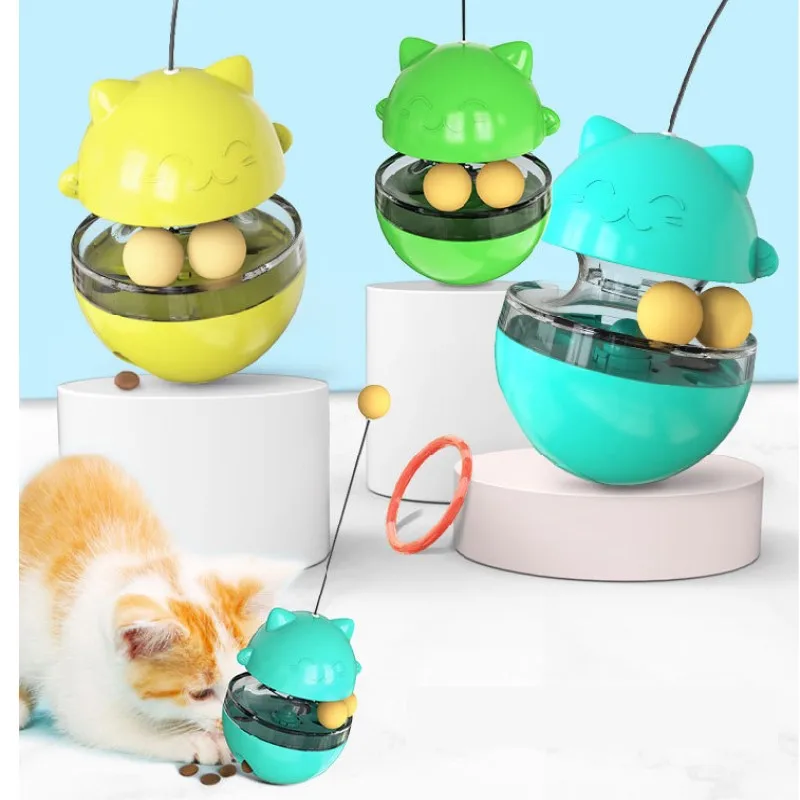 

Tumbler Cat Treat Toy IQ Interactive Pet Shaking Leakage Food Stick Toy Ball for Cats Playing Training Balls Supplies