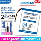 Аккумулятор LOSONCOER 533-000120 на 900 мА  ч для Logitech mx master 2s , MX Anywhere 2, Anywhere 2S , MX Ergo