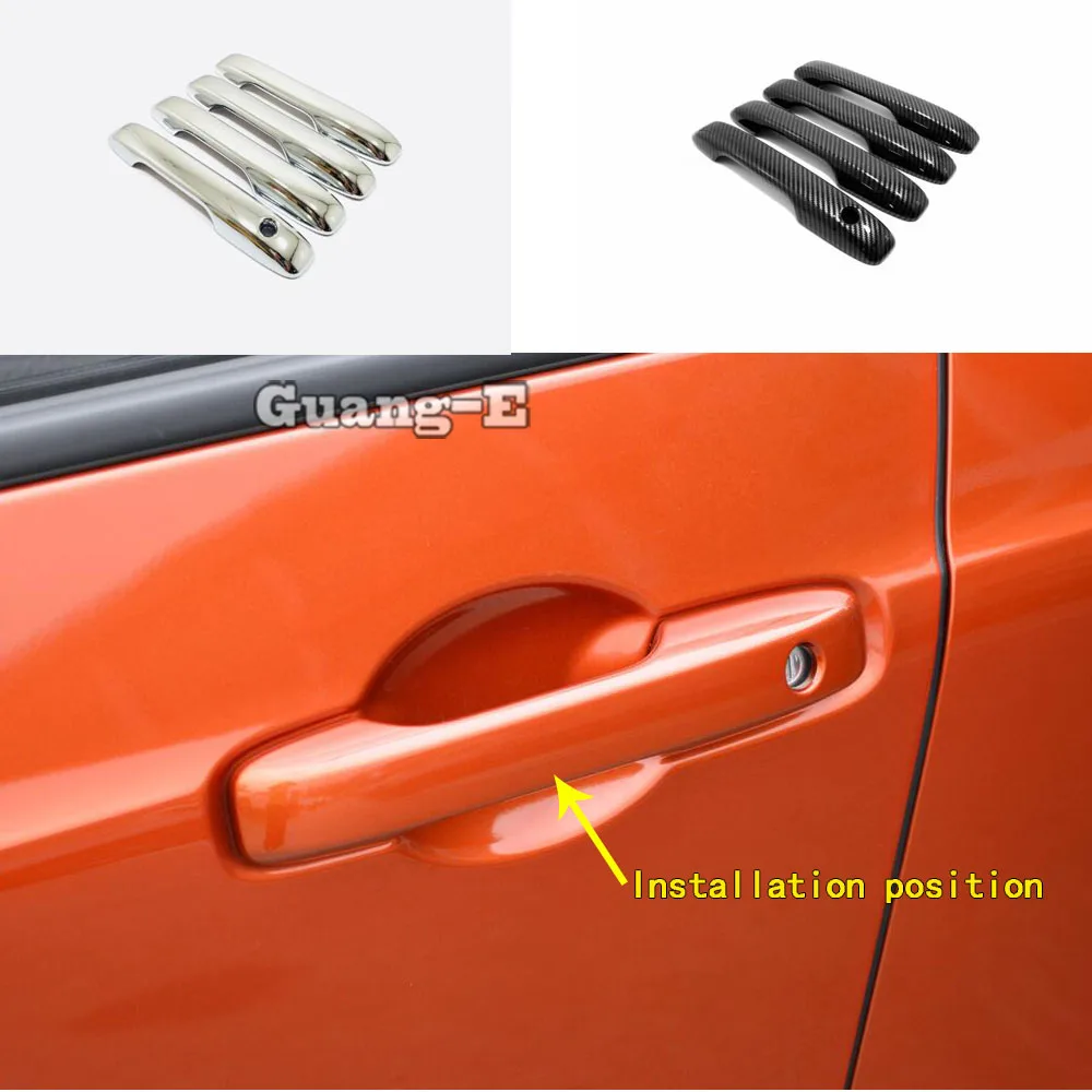 

Car Styling Cover Body Cover Detector Stick Frame Lamp Trim ABS Chrome Door Handle Part 4pcs For Honda Fit Jazz 2020 2021