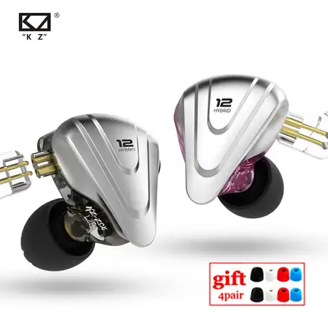 Наушники-вкладыши KZ ZSX 5BA + 1DD гибридные с 12 драйверами, металлические, Hi-Fi