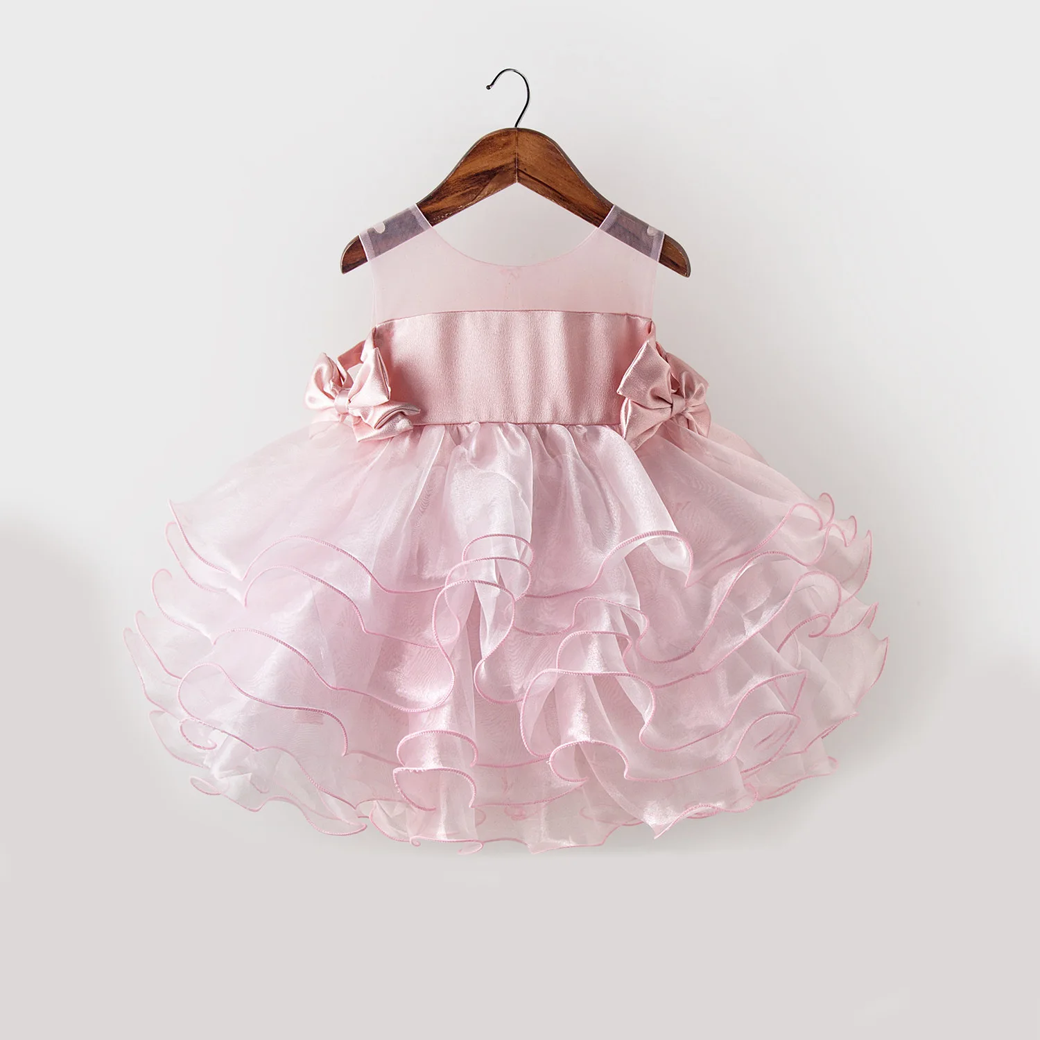 

One year birthday girl dress Summer 2021 Pink princess dress for girls Children Party Clothing Toddler Baby Outfit 2 3 4 5 6 7 8