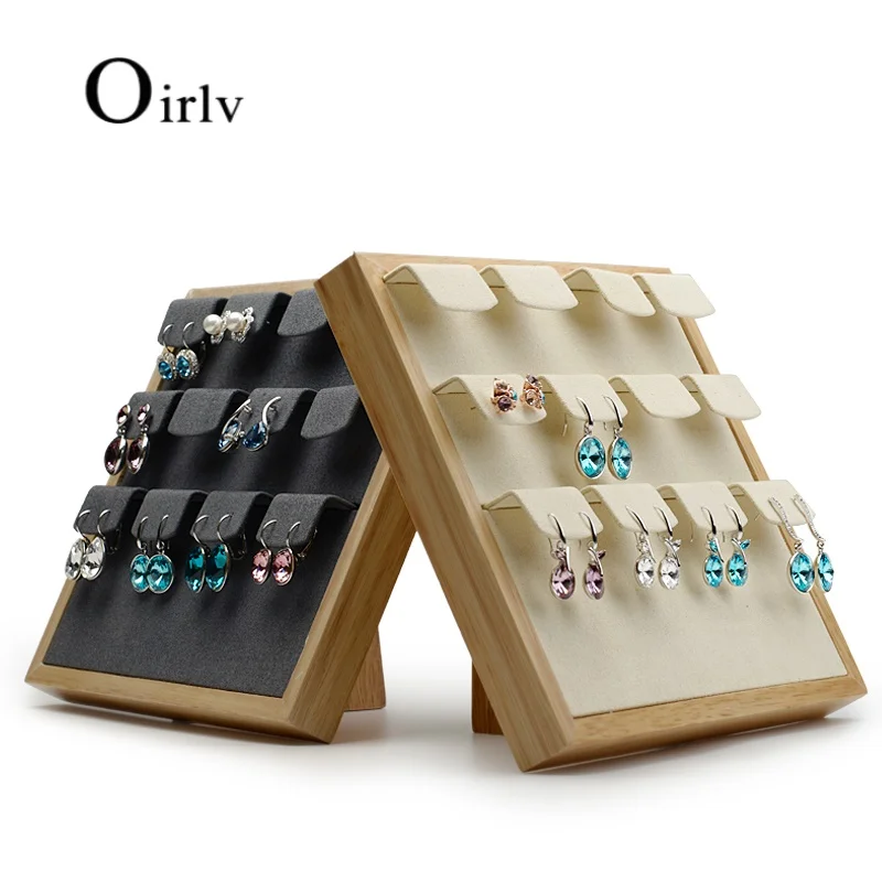 Oirlv Wooden Earrings Display Stand Earrings Storage Earrings Organizer Jewelry Display Stand Jewelry Organizer Storage