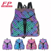 luxury backpacks women designer shoulder bags female geometric luminous backpack school purse holographic schoolbags ladies bag