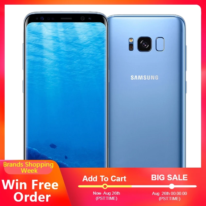 Samsung GALAXY S8 Plus + 4G LTE мобильные телефоны 6 2 &quotAndroid 7 0 Snapdragon 835 4 Гб ram 64 rom 2960x1440 12 МП