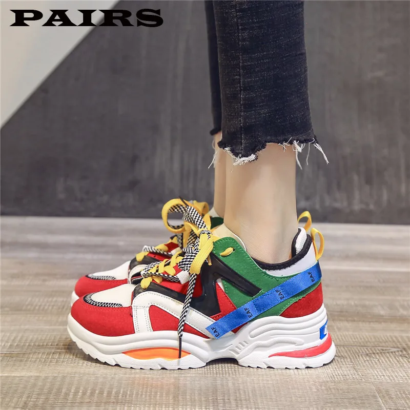 Кроссовки женские на толстой подошве модная обувь платформе массивные кеды в