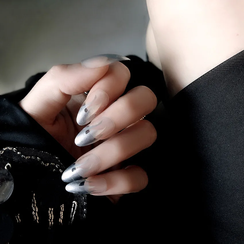 24pcs Flame False Nail Matte French Fake With Glue Press on Nails Art Decoration For Fashion Girl Tools | Красота и здоровье