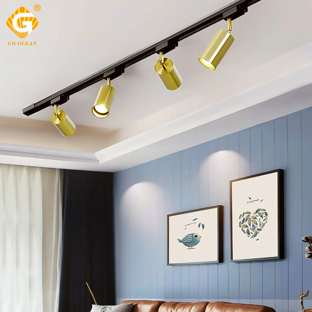 Регулируемый 15 Вт 25 Золотой светодиодный Трековый светильник 2 3 4 проводной