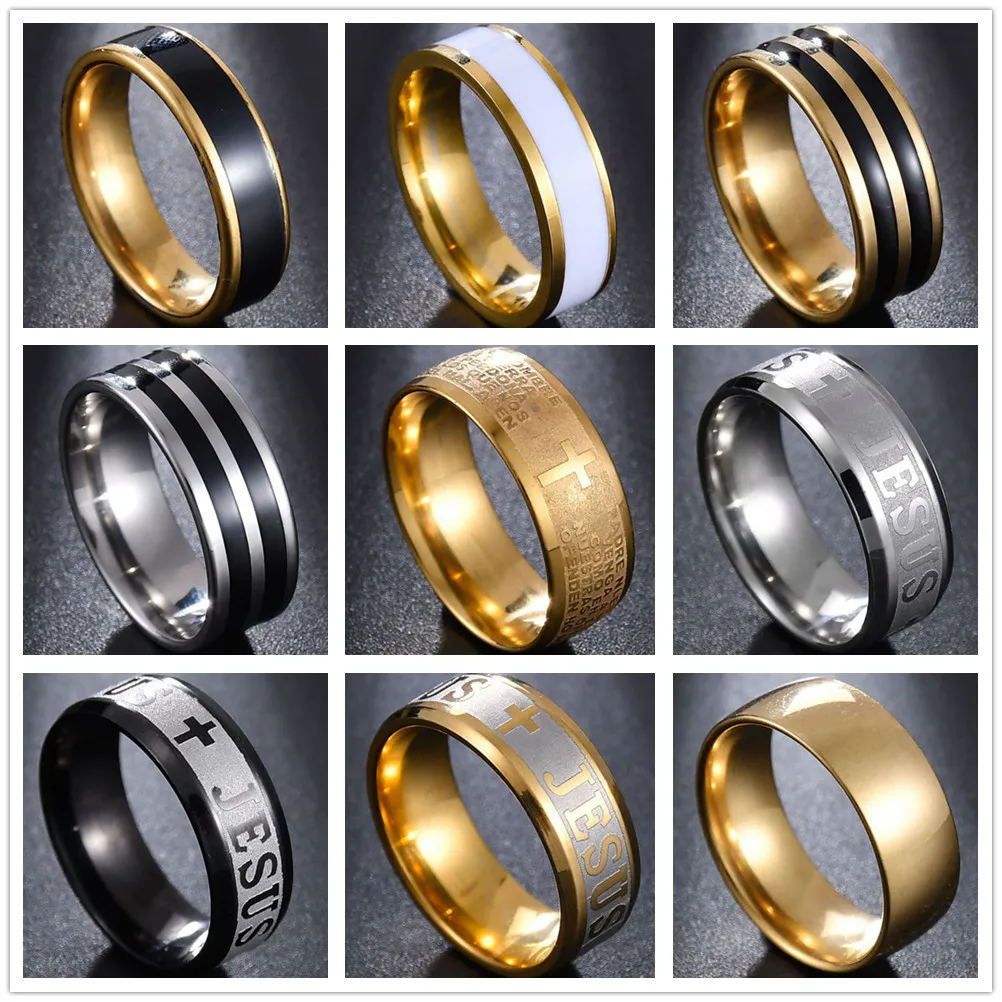 Религиозное кольцо из нержавеющей стали крест Иисуса российские классические