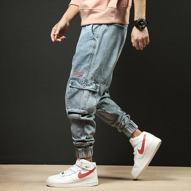 Мужские брюки-карго KAYASIS классические с карманами джинсы-Шаровары свободного