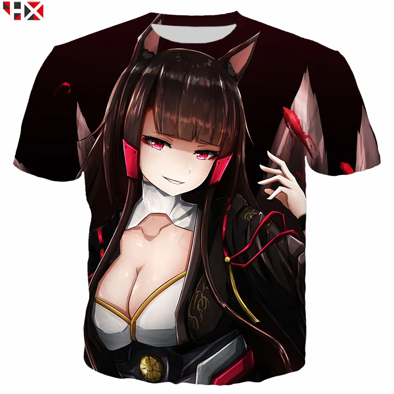 

Anime Game Azur Lane Men T Shirt 3D Print Cute Girl Fashion Men's Clothing T Shirt Men Women Casual Harajuku Tops U005