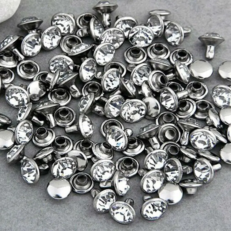 8 мм фианиты заклепки из горного хрусталя серебряного цвета шпильки в форме